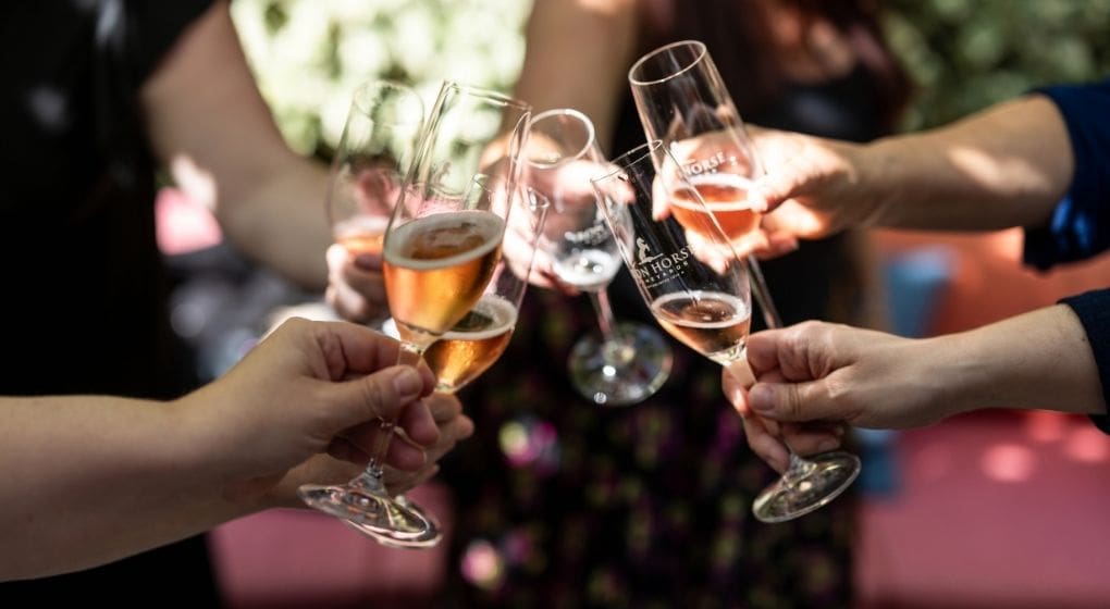 people toasting with iron horse bubbles-2