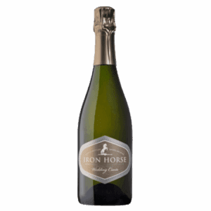 2020 Wedding Cuvée - Photo A bottle of Iron Horse Wedding Cuvée sparkling wine with a gold foil top and a white label.